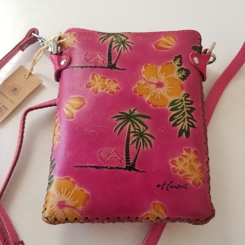 Aloha From Hawaii Leather Crossbody Bag NWT